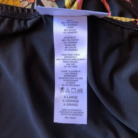 ModCloth NIP Hibiscus Palm Fronds Franky High-Waisted Bikini Bottom Extra Large - Picture 7 of 10